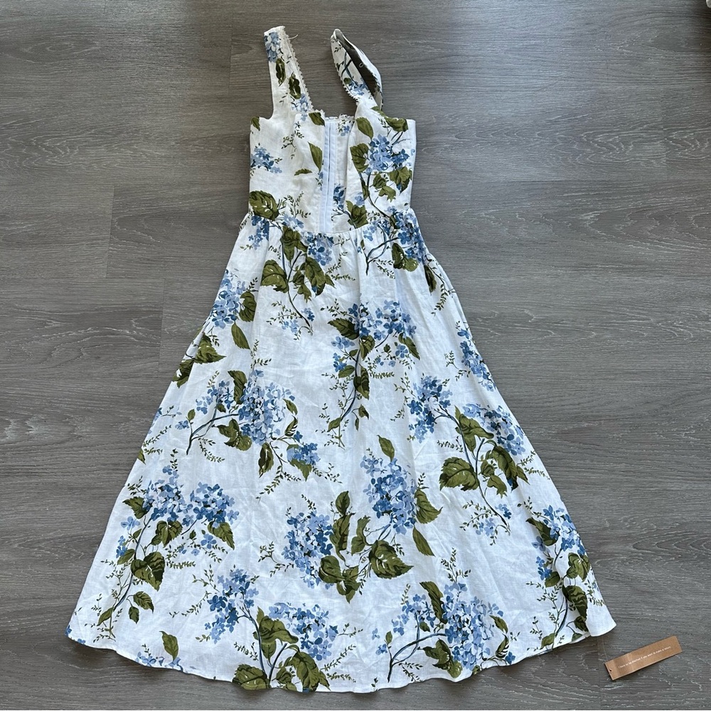 Reformation Tagliatelle Riviera Linen Floral Dress - Picture 2 of 12